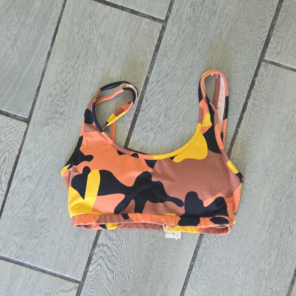 NWT Begonia Orange Yellow‎ Camo Bra Intimates-M act38